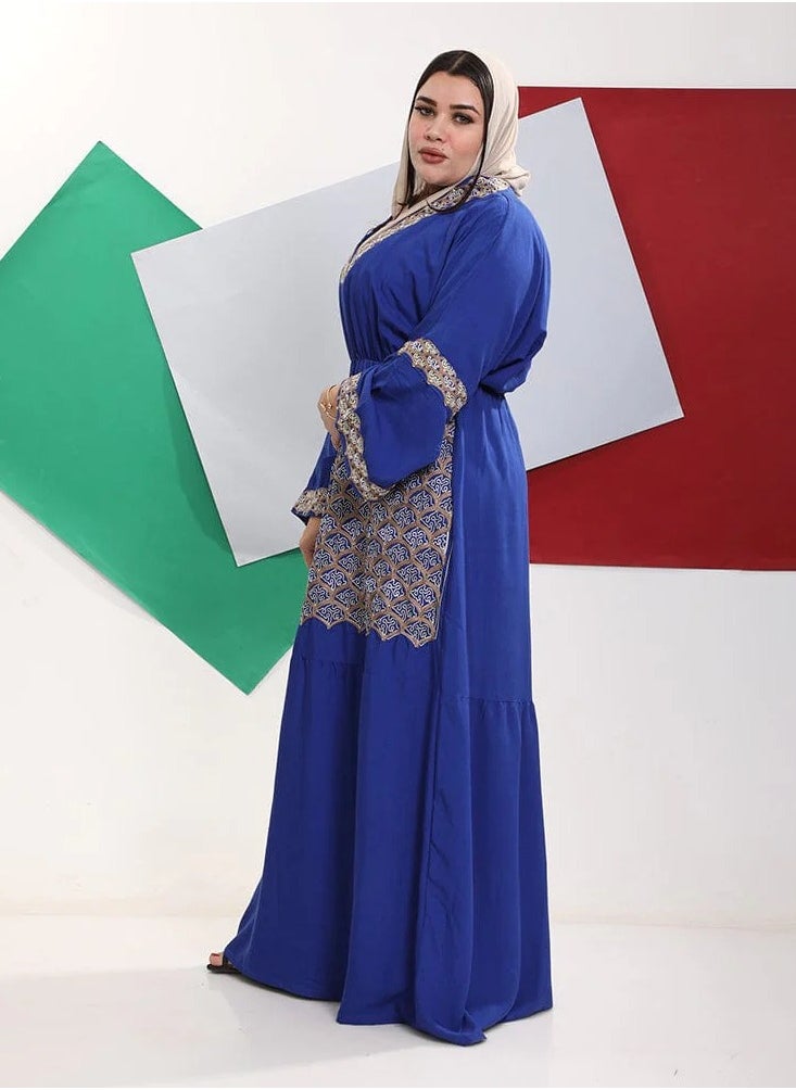 Generic - Women's reception abaya Marasi Ahram - Blue - Image 1