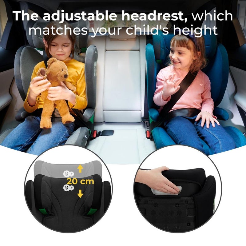 Kinderkraft JUNIOR FIX 2 - i-Size Convertible Car Seat – 3.5–12 Years (100–150 cm) with ISOFIX - Graphite Black - Image 5