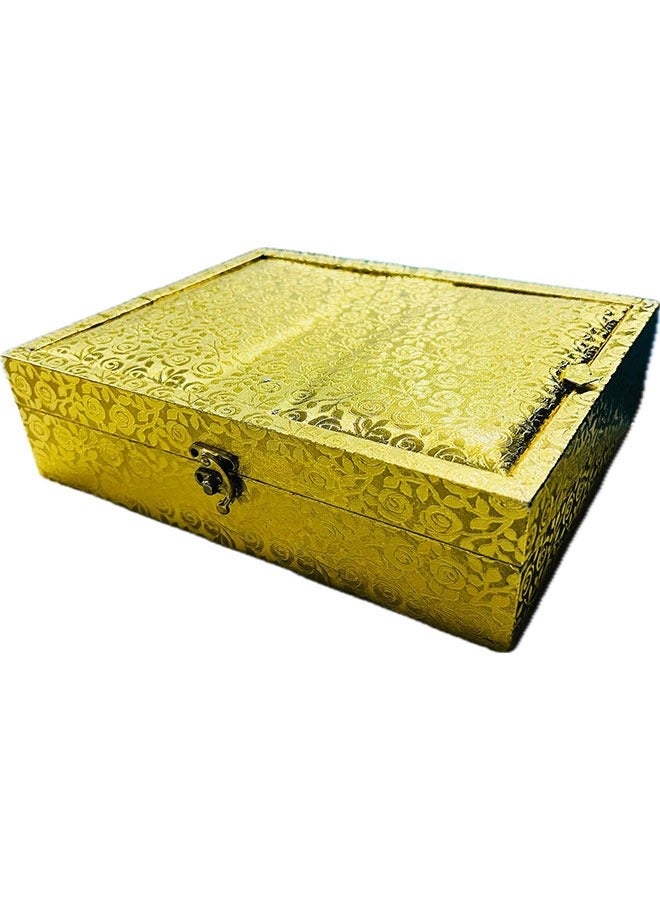 Fancy Qur'an Box/Holder with Rehal – 2-in-1 Design | A4 Size | Golden Color  - Image 3