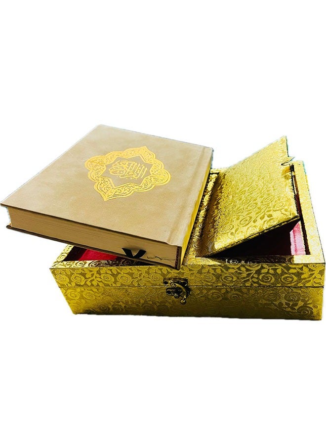 Fancy Qur'an Box/Holder with Rehal – 2-in-1 Design | A4 Size | Golden Color  - Image 5