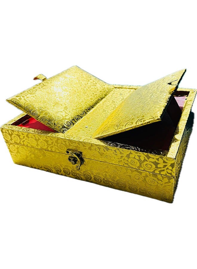 Fancy Qur'an Box/Holder with Rehal – 2-in-1 Design | A4 Size | Golden Color  - Image 4