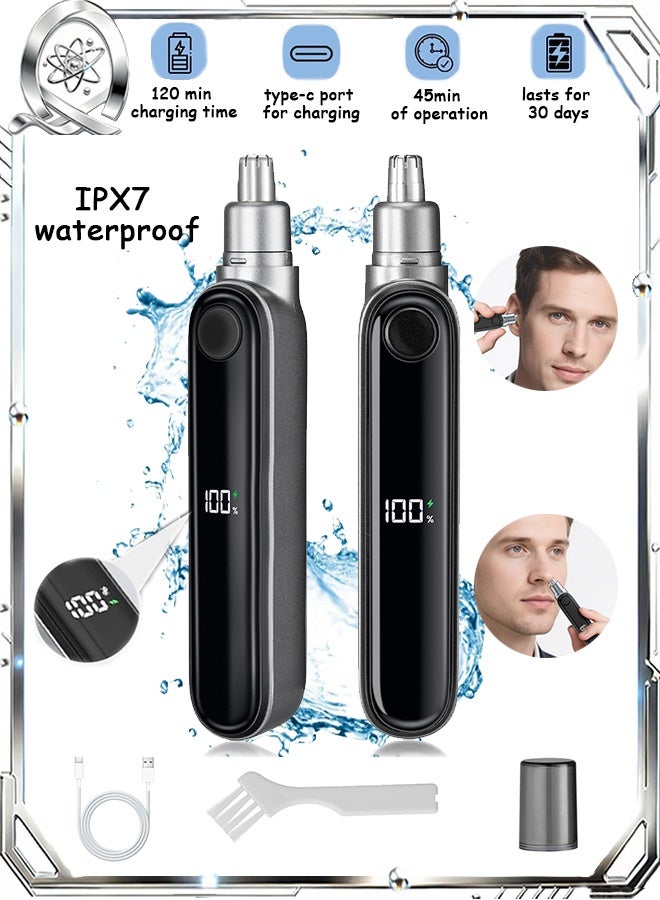 Quantum Nose Trimmer, Rechargeable Electric Nose Hair Trimmer with Intelligent LED Digital Display, 360 Degree Daily Maintenance Electric Nose for Men - Image 1