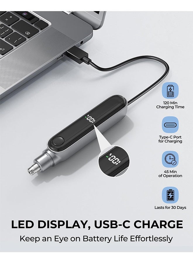 Quantum Nose Trimmer, Rechargeable Electric Nose Hair Trimmer with Intelligent LED Digital Display, 360 Degree Daily Maintenance Electric Nose for Men - Image 4