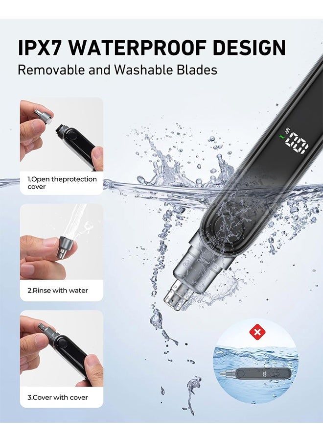 Quantum Nose Trimmer, Rechargeable Electric Nose Hair Trimmer with Intelligent LED Digital Display, 360 Degree Daily Maintenance Electric Nose for Men - Image 2