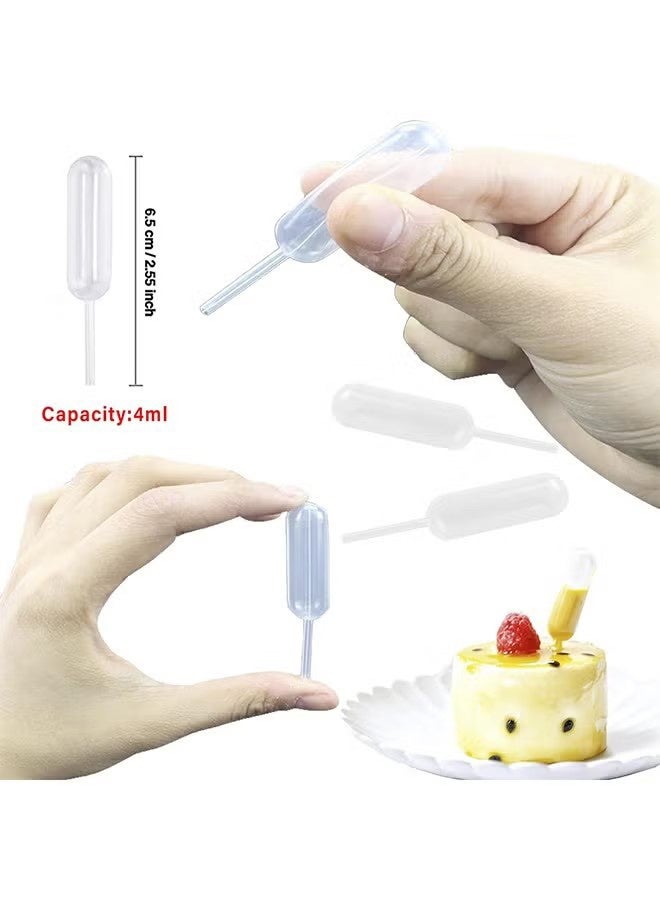 واي جيه 100 قطعة من ميكروبات الكب كيك بسعة 4 مل، ميكروبات نقل صغيرة قابلة للاستعمال مرة واحدة مع قطارة ضغط، حقن سائلة للمربى والفراولة والكب كيك والشوكولاتة وحفلات أعياد الميلاد وزينة العطلات - Image 2
