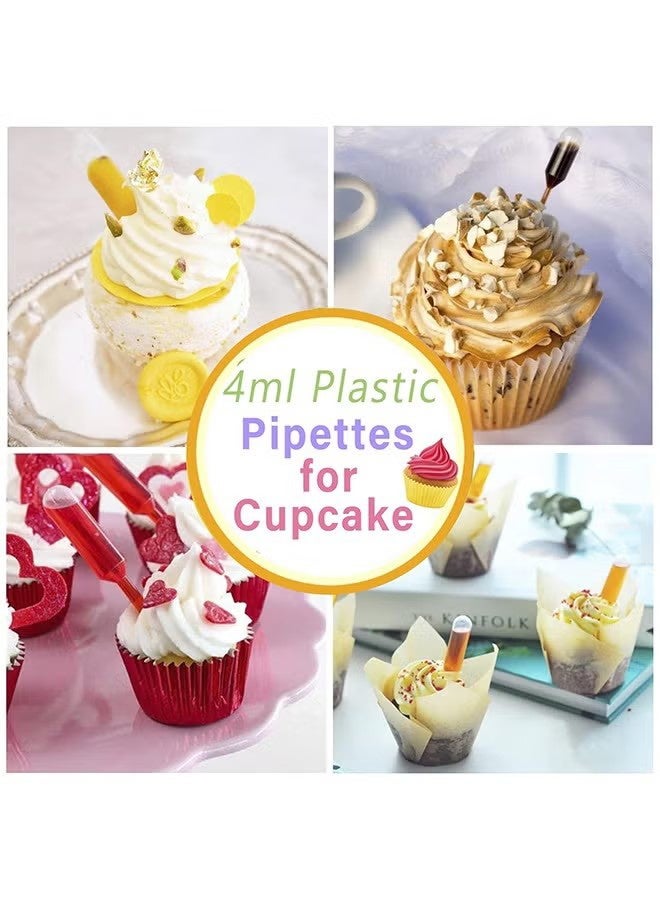واي جيه 100 قطعة من ميكروبات الكب كيك بسعة 4 مل، ميكروبات نقل صغيرة قابلة للاستعمال مرة واحدة مع قطارة ضغط، حقن سائلة للمربى والفراولة والكب كيك والشوكولاتة وحفلات أعياد الميلاد وزينة العطلات - Image 5