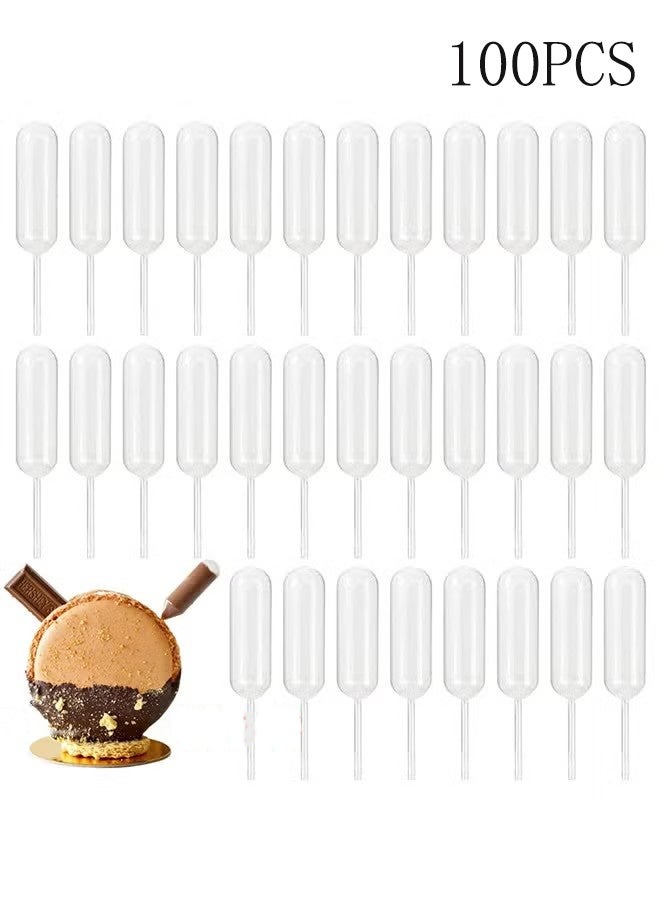 واي جيه 100 قطعة من ميكروبات الكب كيك بسعة 4 مل، ميكروبات نقل صغيرة قابلة للاستعمال مرة واحدة مع قطارة ضغط، حقن سائلة للمربى والفراولة والكب كيك والشوكولاتة وحفلات أعياد الميلاد وزينة العطلات - Image 1