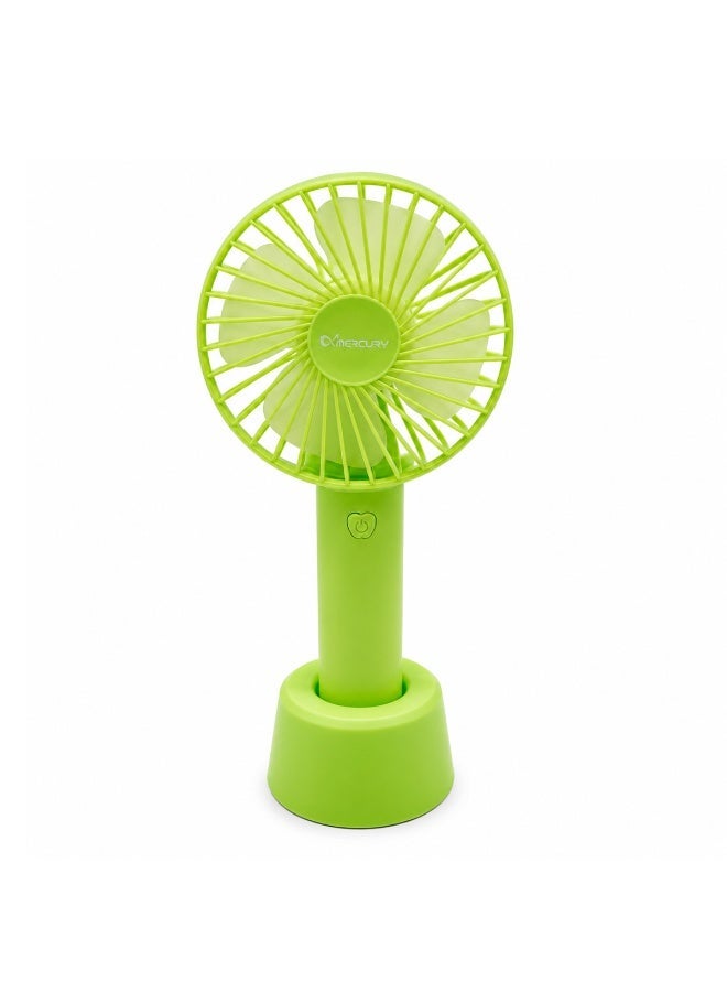 Mercury Portable Rechargeable Handheld Fan with Stand USB Type C Personal Cooling Fan 3 Speed Brushless Motor 1200mAh Battery Quiet Desk Fan Mini Travel Fan for Home Office Camping Outdoor Bedroom Green Portable Air Cooler Fast Charging Lightweight USB - Image 1