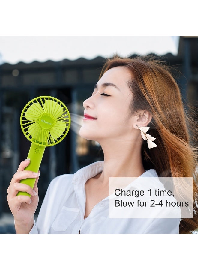 Mercury Portable Rechargeable Handheld Fan with Stand USB Type C Personal Cooling Fan 3 Speed Brushless Motor 1200mAh Battery Quiet Desk Fan Mini Travel Fan for Home Office Camping Outdoor Bedroom Green Portable Air Cooler Fast Charging Lightweight USB - Image 5