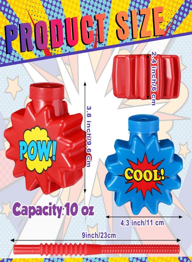 Maxcheck Hero Comic Themed Party Favor Gift Supplies Hero Cups with Straws and Lids,10 oz Plastic Cup for Pow Zap Bang Wham Boom Bulk Birthday Party Favor Supplies(12 Sets) - Image 2