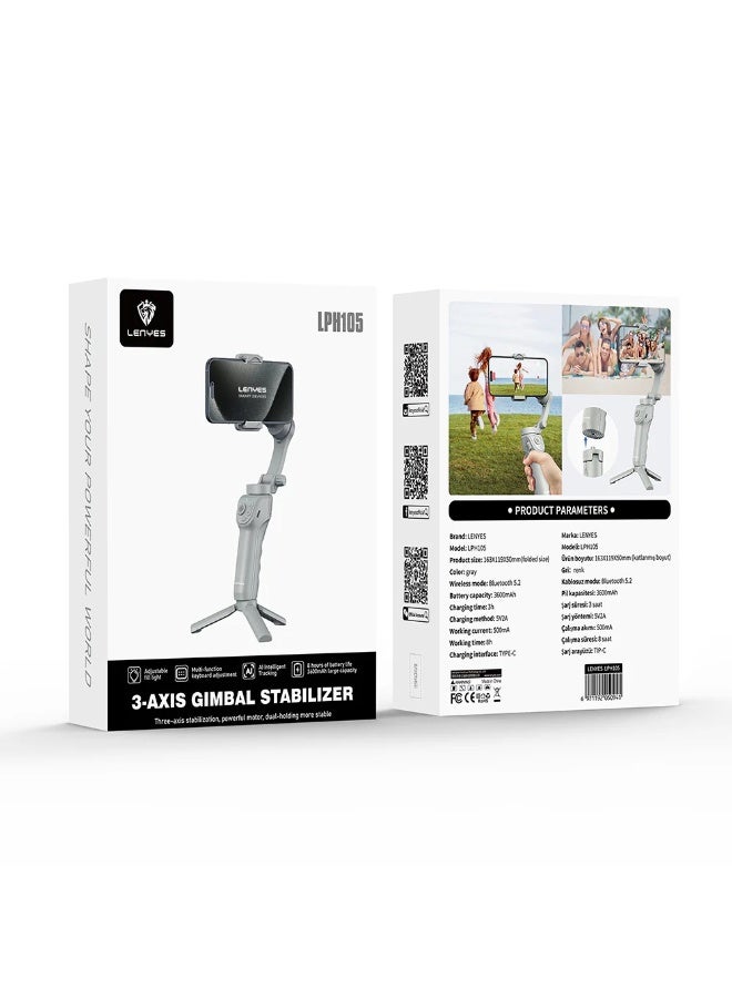 Lenyes LPH105 Portable M01 3-Axis Handheld Gimbal Stabilizer with Mount - Image 4