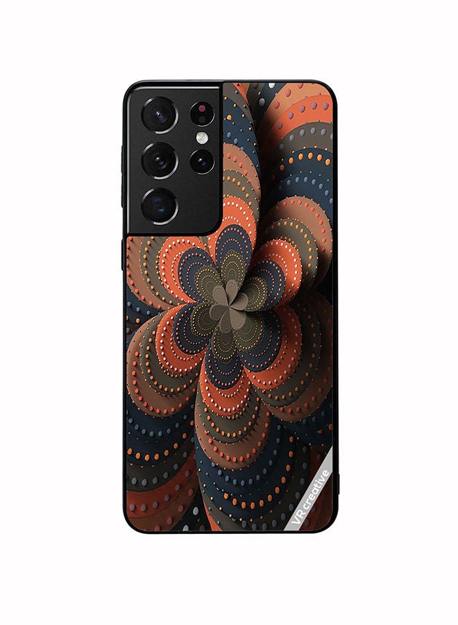 VR CREATIVE Protective Case Cover For Samsung Galaxy S21 Ultra 5G Flower Design Multicolour - Image 1