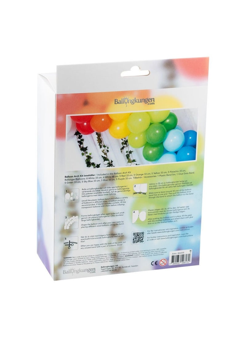 Balloonking Balloon Arch Kit Rainbow Colors Latex DIY 54-Pack 5m - Image 4