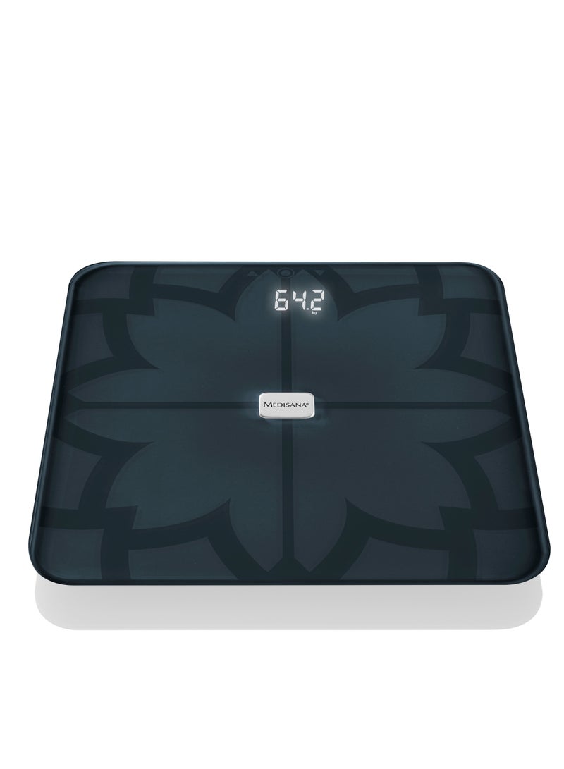 medisana BS 450 connect digital body analysis scale 180 kg / 396 lbs black personal scale for measuring body fat body water muscle mass and bone weight body fat scale with body analysis app - Image 4