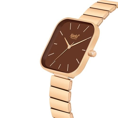 Ajanta Quartz Newly Launched Stylish Rosegold-Brown Analog Watch for Women and Girls with Metal Strap & Rosegold Bracelet Suitable for Casual & Formal (La Luna Collection) - Image 4