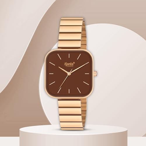 Ajanta Quartz Newly Launched Stylish Rosegold-Brown Analog Watch for Women and Girls with Metal Strap & Rosegold Bracelet Suitable for Casual & Formal (La Luna Collection) - Image 2
