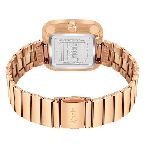 Ajanta Quartz Newly Launched Stylish Rosegold-Brown Analog Watch for Women and Girls with Metal Strap & Rosegold Bracelet Suitable for Casual & Formal (La Luna Collection) - Image 5