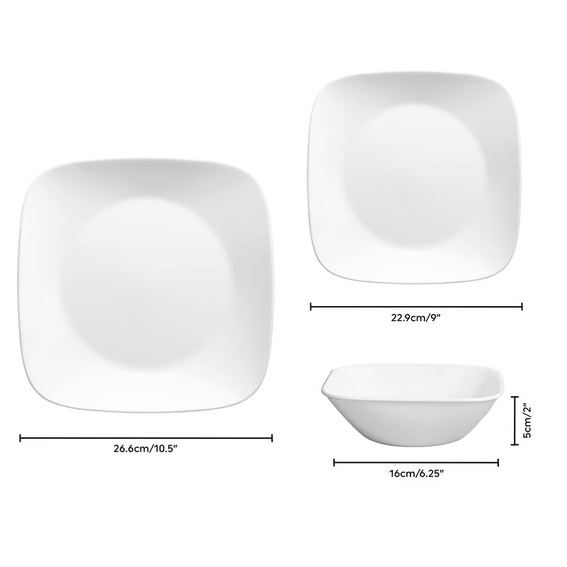 كوريل Corelle Dinner Plate Pure White 12 PC Set - Image 2