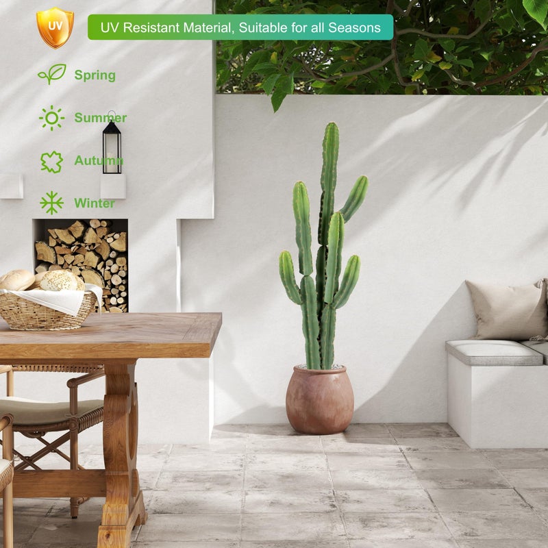 Nafresh UV-Resistant Artificial Fake Cactus Plants 5ft â€“ Large Faux Cowboy Cactus for Indoor & Outdoor Home, Office, or Garden Decor - Image 3