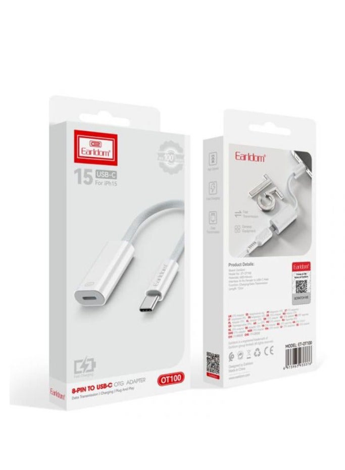 Earldom USB-C Adapter Fast Charging from 8 - Pin to USB OT100 14 Days Warranty - Image 1