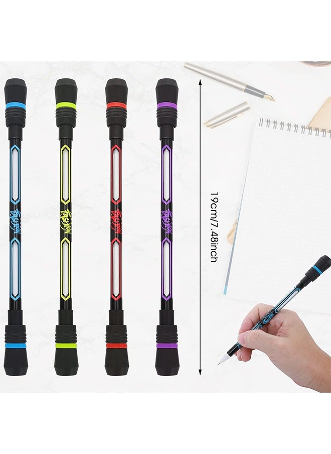 Generic 4 Pcs Finger Rolling Spinning Pen Rotating Pen, Weighted Rolling Finger Rotating Ballpoint Pen, Anti Slip Coating Gaming Spinning Pen for Student Entertainment Pressure Relief Adaptable (Colorful)  - Image 2