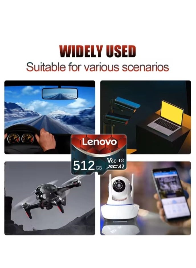 Lenovo Group Limited Class 10 Micro SD Card A2 High Speed Memory Card 100Mb/s Reading SD Speed For Tablet PC/Phone 512 GB - Image 2
