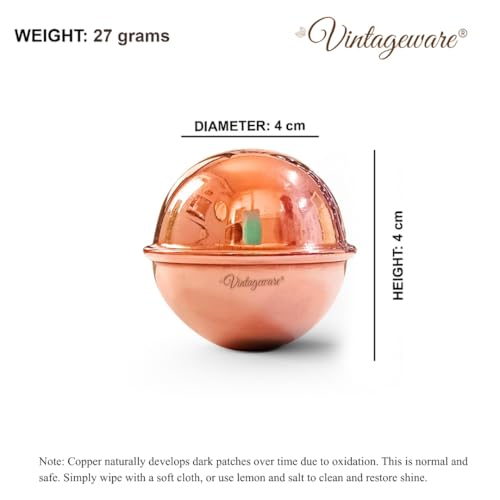 Vintageware® Ayurvedic Copper Ball for Water Purification – 100% Pure Copper, Small Round Design, Pack of 2 - Image 3