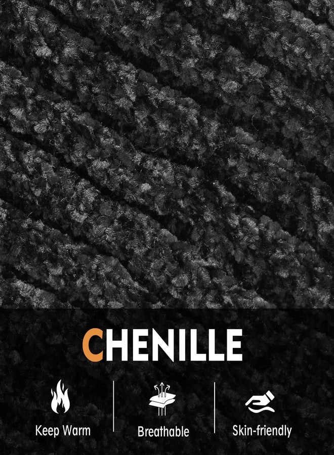 Pleneal Winter Beanie Hat Circle Scarf Gloves Set for Men Women, Thick Warm Chenille Skull Cap Touchscreen Gloves Neck Warmer - Image 4