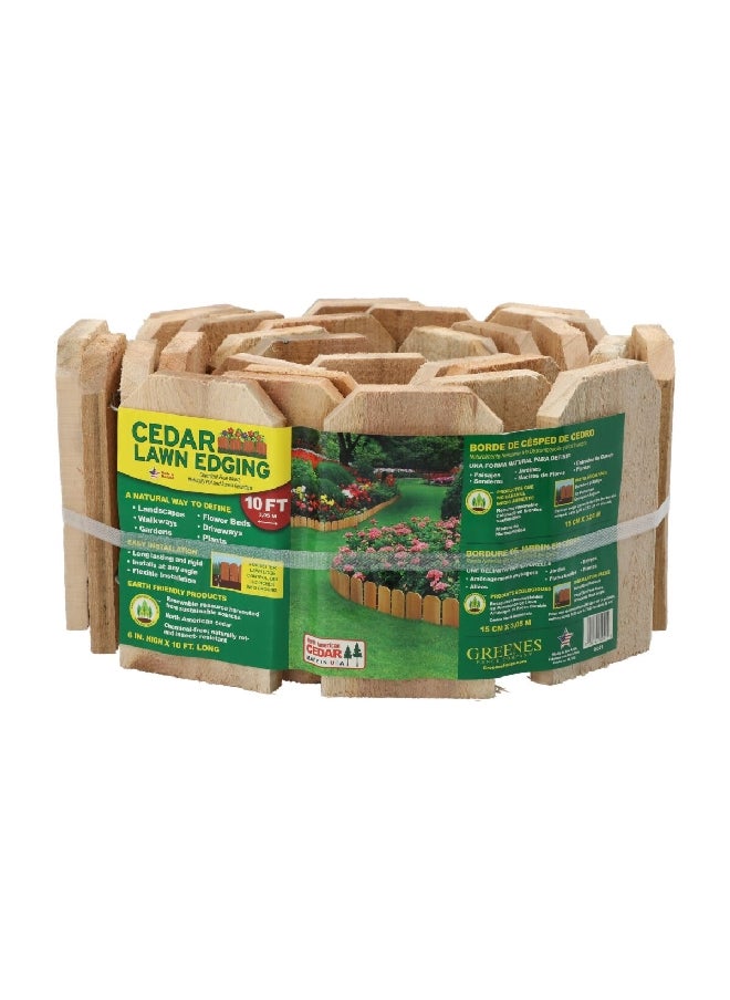 Greens Chemical-Free Wood Easy Installation Lawn Edging Brown 6 x 120 Inch  - Image 3