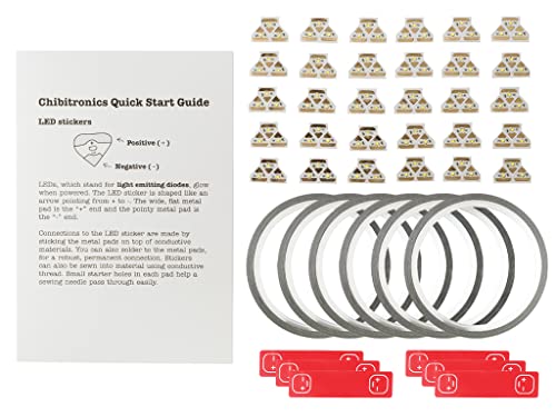 Chibitronics Classroom Pack of 90 White LED Stickers - Full Stem/Steam kit - for Educators in The Classroom - Paper Circuits - Peel and Stick Circuits - Image 1