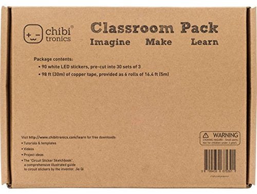 Chibitronics Classroom Pack of 90 White LED Stickers - Full Stem/Steam kit - for Educators in The Classroom - Paper Circuits - Peel and Stick Circuits - Image 2