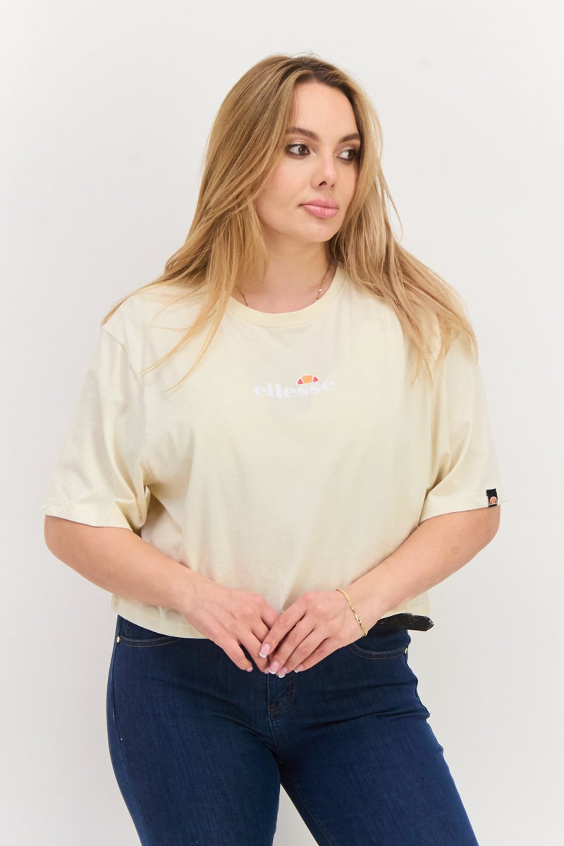 Ellesse Women Sportswear Fit Short Sleeve Outdoor Top, Off-White  - Image 1