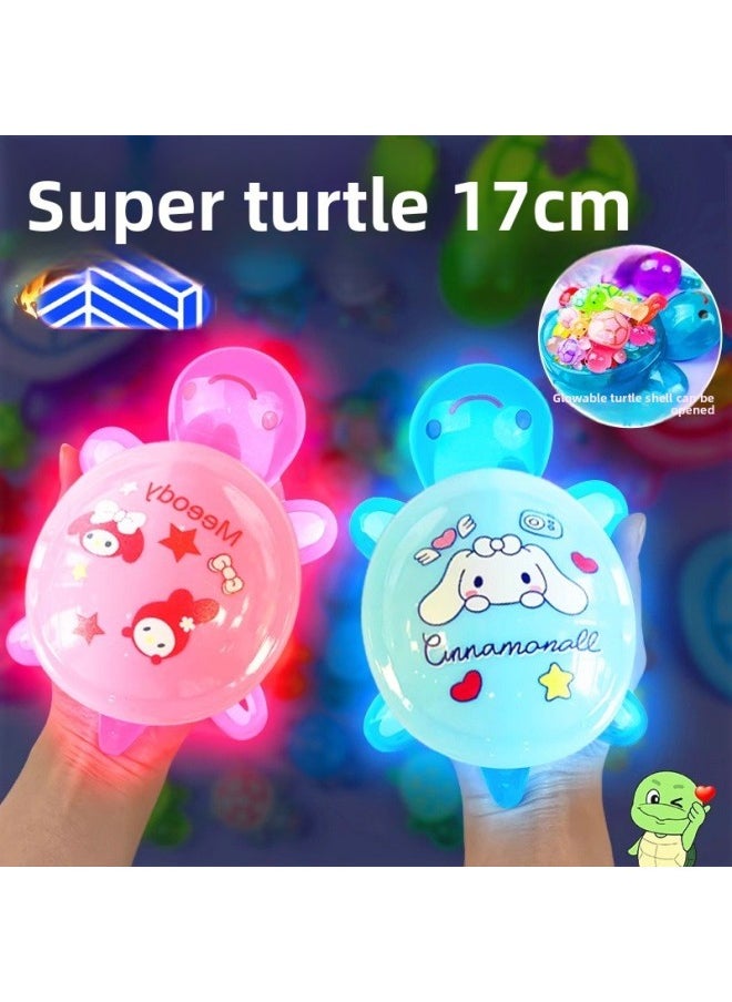 Generic - Little Turtle Pair Touch Luminous Color Little Turtle Toy Little Turtle Luminous Blind Bag Primary School Student Toy Big Turtle-Color:Type B Year Of The Snake [25cm] Candy Turtle/pink - Image 1