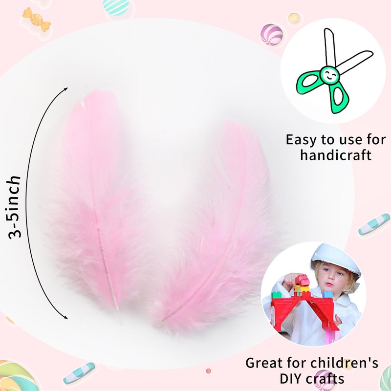 Soarer Pink Feathers for Crafts - 300pcs 3-5inch Craft Feathers Bulk for Wedding Home Party, Dream Catcher Supplies and DIY Crafts(LightPink) - Image 3