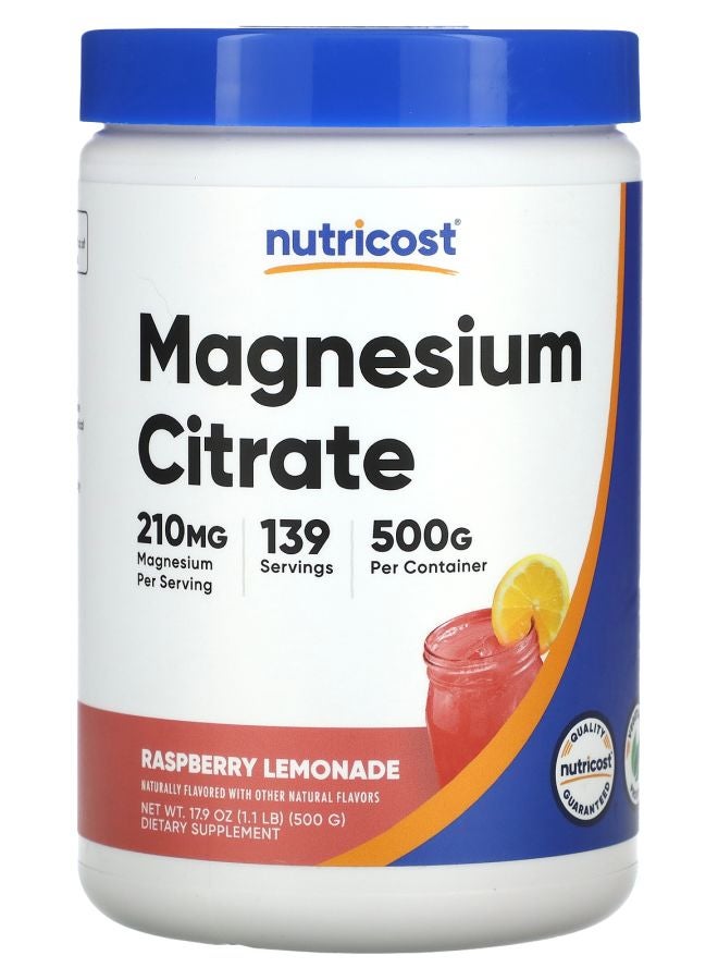 Nutricost Magnesium Citrate Raspberry Lemonade 17.9 oz (500 g) - Image 1