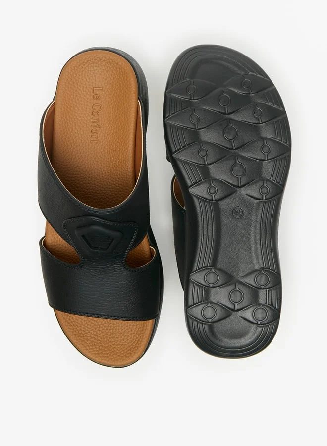 لو كونفورت Men's Textured Slip-On Arabic Sandals