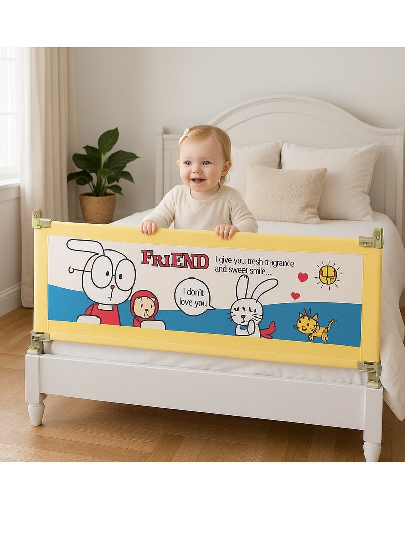 Kiddale 180cm Long Bedrail Guard for 6 ft-Bed Bedrail Bumpers Bedrail for Toddler and Kids Bed Fence for Baby Bed Fence for King and Queen size bed Long Bed Guard Rail for kids Color Yellow  - Image 4