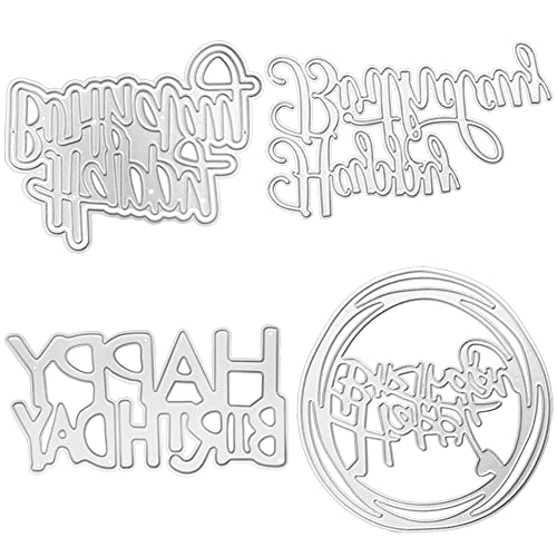 FineGood 4 Set Die Cuts: Happy Birthday, FineGood Card Making Die Stencils for Scrapbooking - Image 1