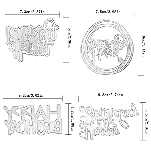 FineGood 4 Set Die Cuts: Happy Birthday, FineGood Card Making Die Stencils for Scrapbooking - Image 2
