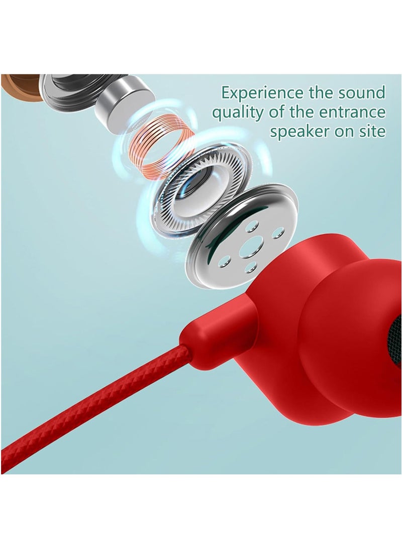 Arabest Wireless Hanging Bluetooth Headset with Flashlight, Earphones Wireless Bluetooth for Gaming Sports Ultra Long Heavy Bass Noise Reduction Hanging, Bluetooth Headset (Red)  - Image 5