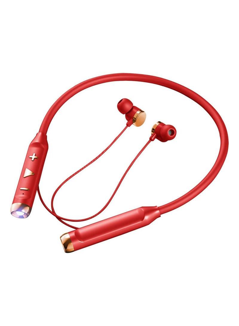 Arabest Wireless Hanging Bluetooth Headset with Flashlight, Earphones Wireless Bluetooth for Gaming Sports Ultra Long Heavy Bass Noise Reduction Hanging, Bluetooth Headset (Red)  - Image 4