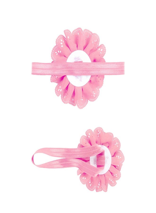 Angla 2pcs Flower Headband Tutu Skirt for Newborn Baby Girl (Pink), Medium - Image 5