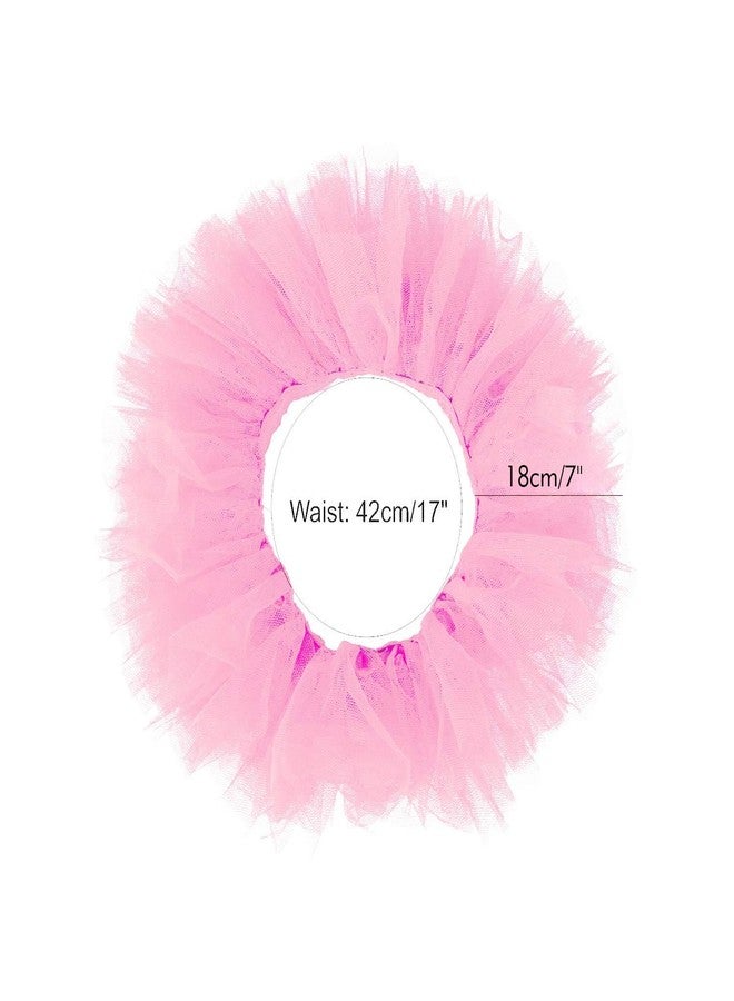 Angla 2pcs Flower Headband Tutu Skirt for Newborn Baby Girl (Pink), Medium - Image 3
