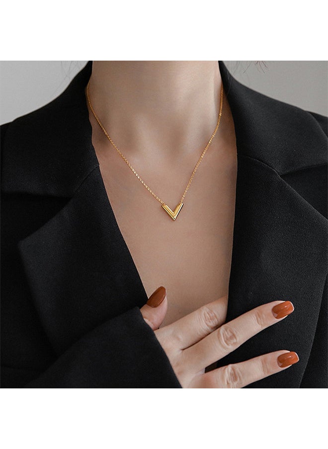 Depend V-Shaped Pendant Necklace For Women And Girls Trendy Fashion Accessories With A Unique Minimalist Vibe Fashion Jewelry Dress Accessories  - Image 1