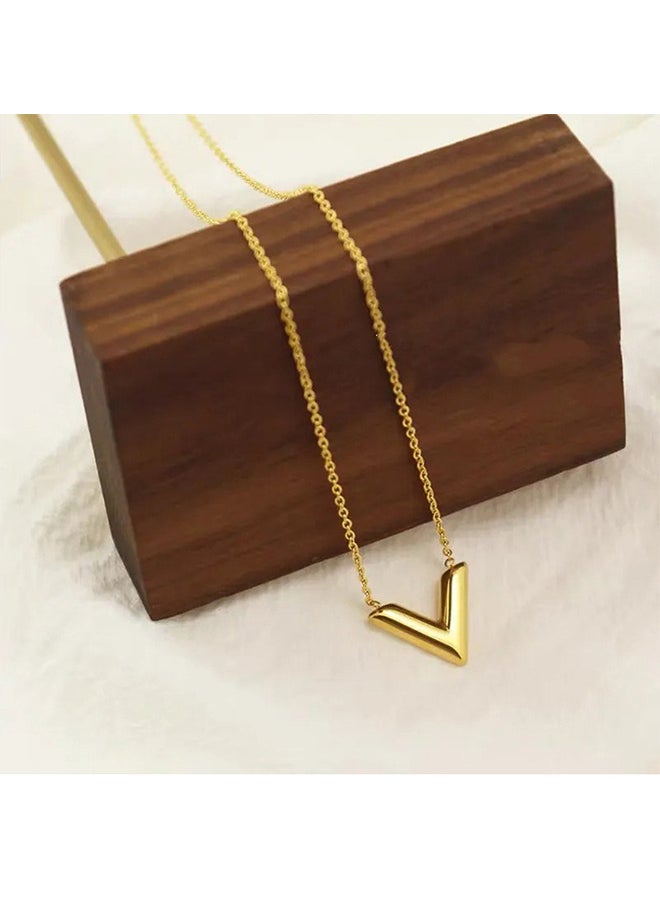 Depend V-Shaped Pendant Necklace For Women And Girls Trendy Fashion Accessories With A Unique Minimalist Vibe Fashion Jewelry Dress Accessories  - Image 3