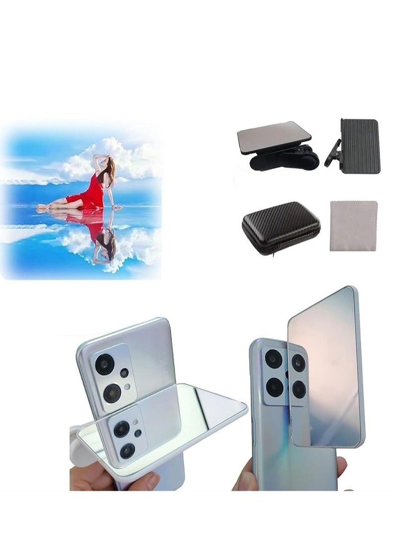Captaintech Mobile Phone Camera Mirror Reflection Clip Kit Mobile Phone Reflection Camera Clip Selfie Reflector Mobile Phone Shooting Supplies Suitable for Travel - Image 1