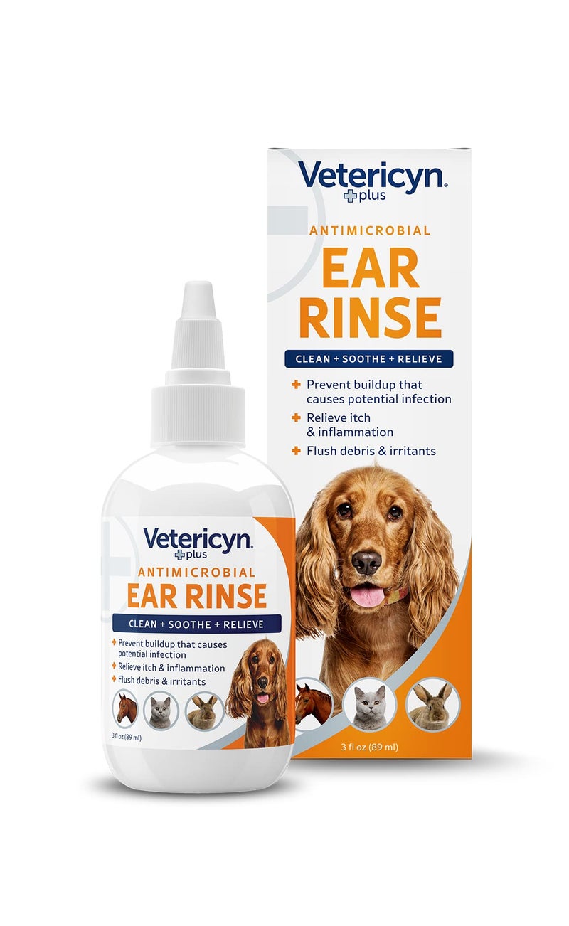 Vetericyn Plus Dog Ear Rinse | Dog Ear Cleaner to Soothe and Relieve Itchy Ears, Safe for Cat Ears, Rabbit Ears, and All Animal's Ear Problems. 3 Ounces - Image 1