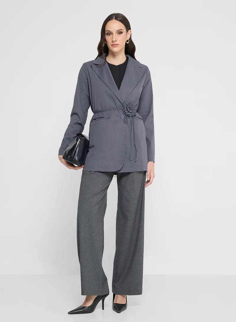 ELLA Blazer With Floral Belt