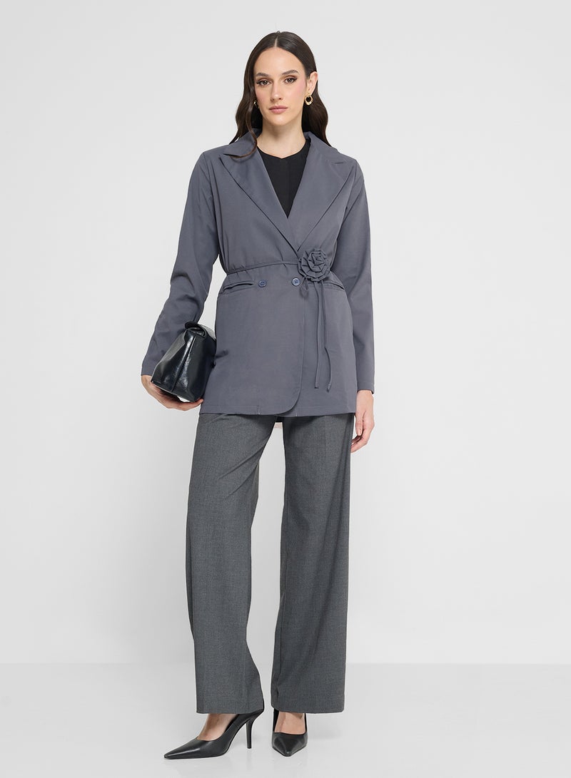 ELLA Blazer With Floral Belt - Image 4