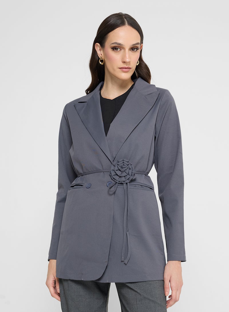 ELLA Blazer With Floral Belt - Image 1